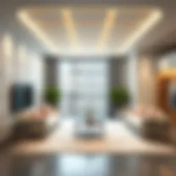 Elegant installation of acoustic foam squares enhancing a modern interior