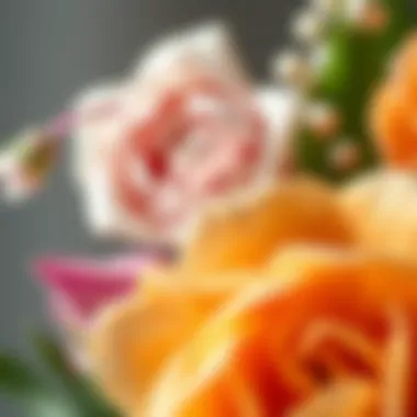 Close-up of high-quality materials used in artificial blooms