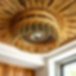 A beautifully crafted bamboo ceiling mount showcasing intricate details