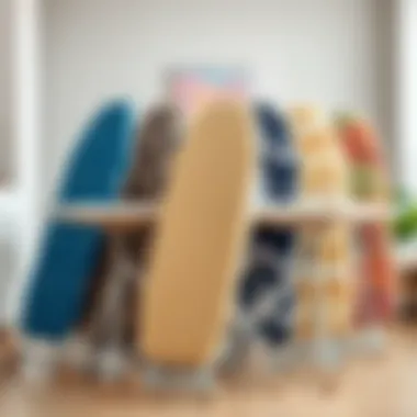 A selection of ironing boards highlighting various materials