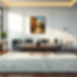 Elegant area rug in a modern living room