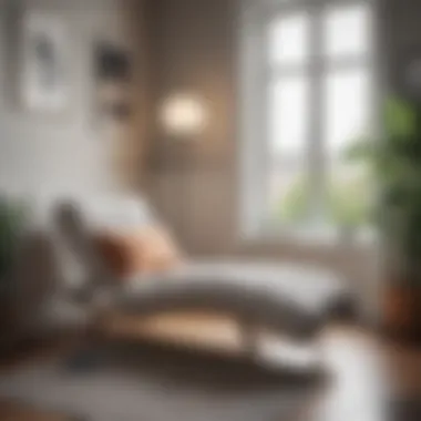 Floor Chaise in a Cozy Reading Nook Stylish floor chaise positioned in a cozy reading nook