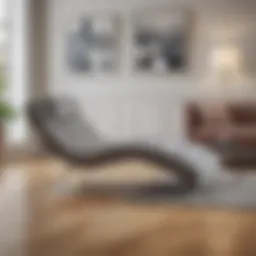 Elegant floor chaise in a modern living room setting