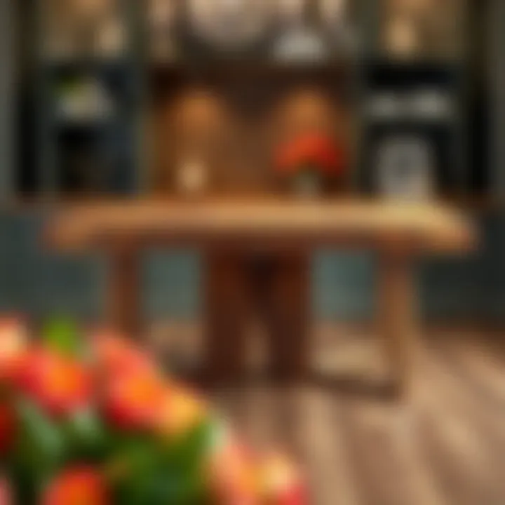 Elegant Butcher Block Table Elegant butcher block table showcasing fine craftsmanship