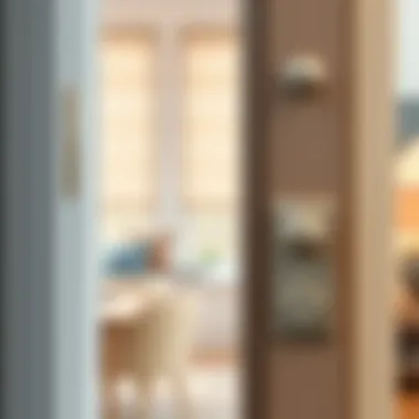 Detailed view of closet door hardware for installation