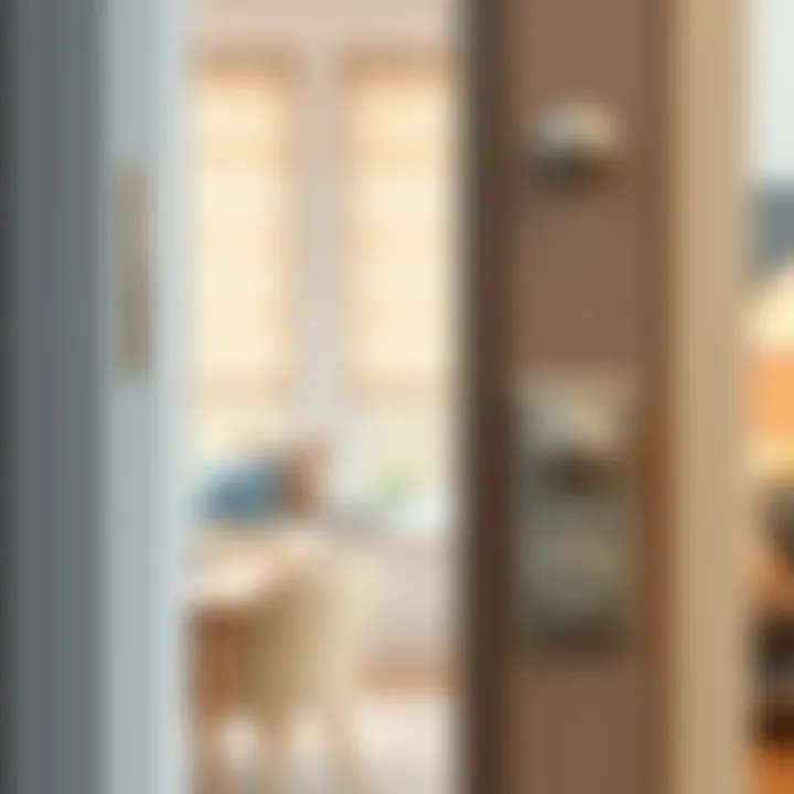 Detailed view of closet door hardware for installation
