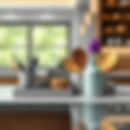 Innovative counter organizer design showcasing modern materials