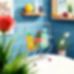 Charming portable shower caddy with colorful design