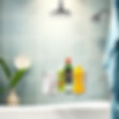 Travel-Friendly Caddy Travel-friendly portable shower caddy in use