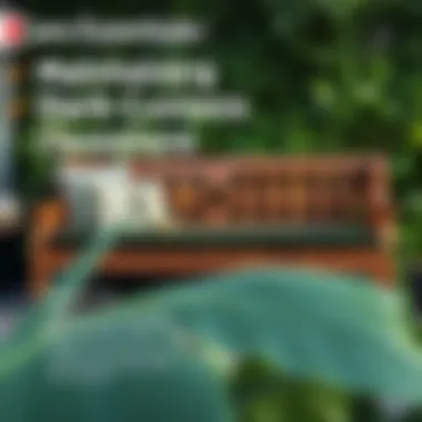 Maintenance tips for dark green bench cushions displayed visually