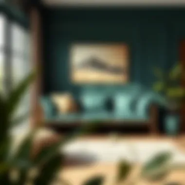 Stylish indoor setting featuring dark green bench cushions