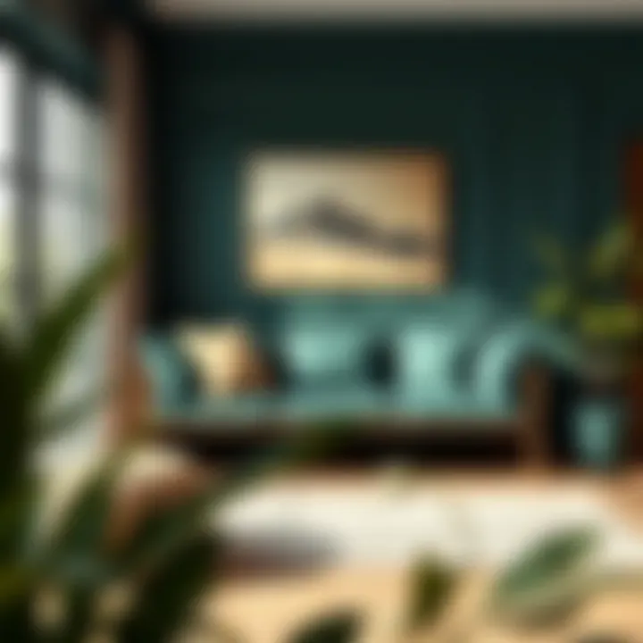 Stylish indoor setting featuring dark green bench cushions