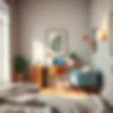 Cozy bedroom with a stylish small study desk