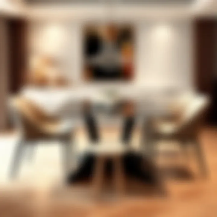 Contemporary Dining Aesthetics Contemporary dining table with modern design and four stylish chairs