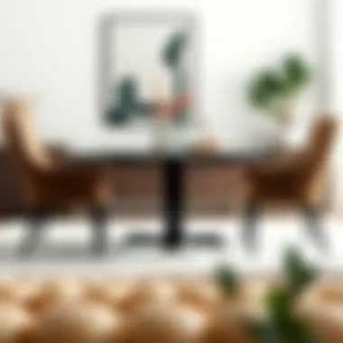 Minimalist Dining Elegance Minimalist dining area with a sleek table and four elegant chairs