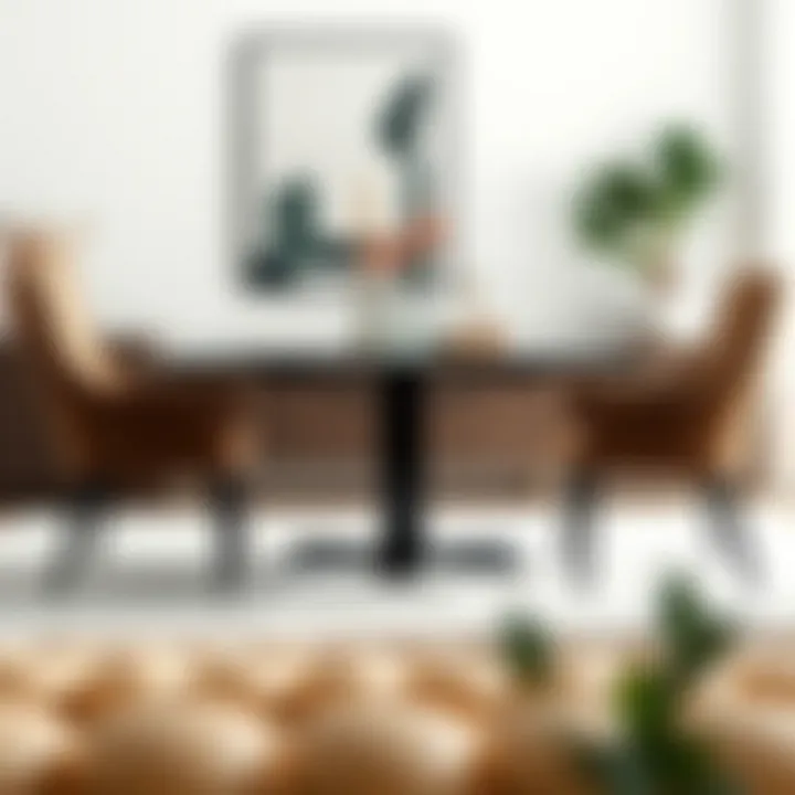 Minimalist Dining Elegance Minimalist dining area with a sleek table and four elegant chairs