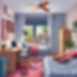 Cozy dorm room setup