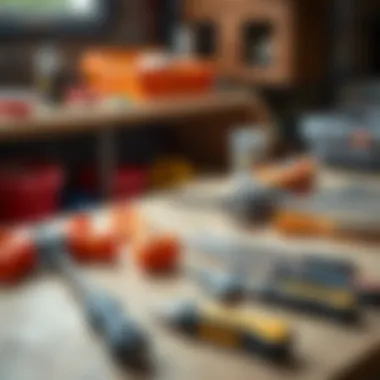 Installation tools arranged neatly on a work surface