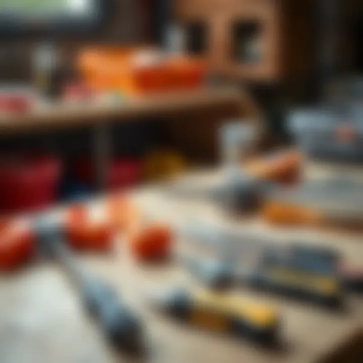 Installation tools arranged neatly on a work surface