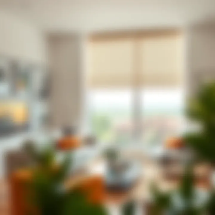 Stylish Roller Shades Stylish roller shades in a modern living room