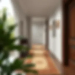 Elegant area rug runner enhancing a stylish hallway