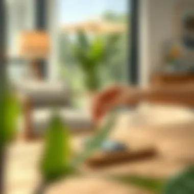 User Experience with Bamboo Charging User interacting with the bamboo charging station in a modern setting