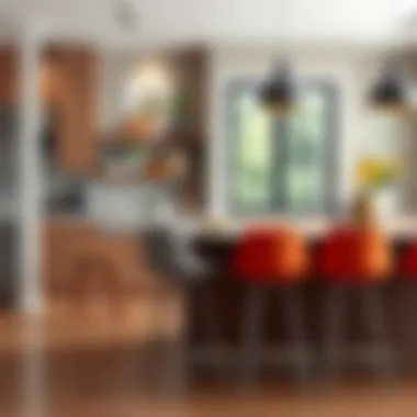 Trendy Bar Stools in Dining Area Trendy bar stools enhancing a dining area