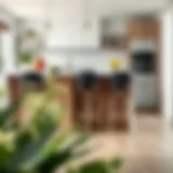 Stylish bar stools in a modern kitchen setting