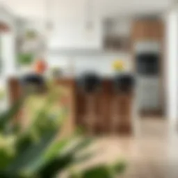 Stylish bar stools in a modern kitchen setting