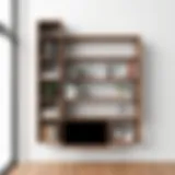 Sleek modern bookcase wall mount with minimalist design