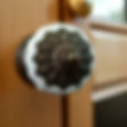 Elegant ceramic knob pull with intricate design