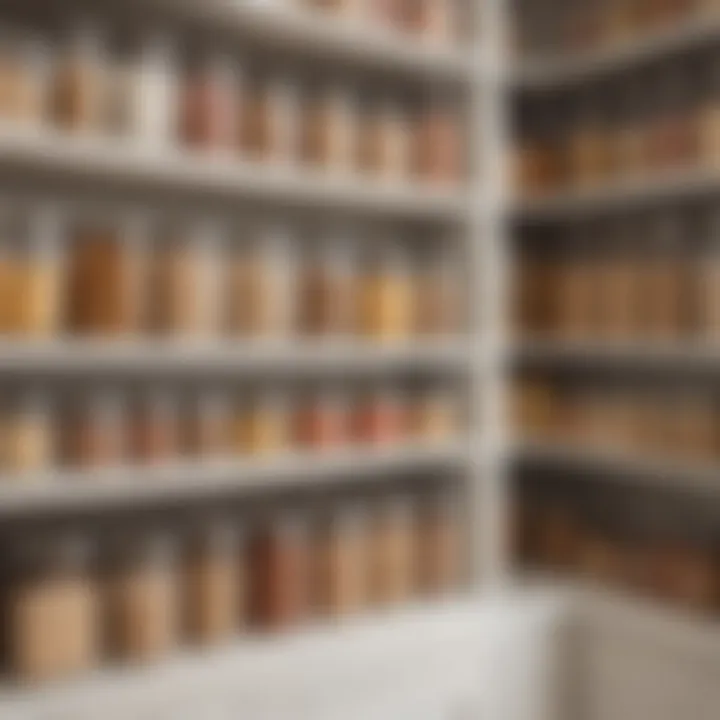 Organized pantry showcasing cereal containers in use