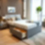 Elegant twin bed drawer base showcasing sleek design