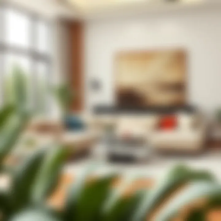 Elegant modern sectional couch in a stylish living room