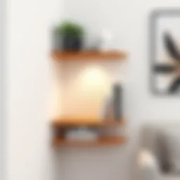 Stylish corner shelf showcasing modern design