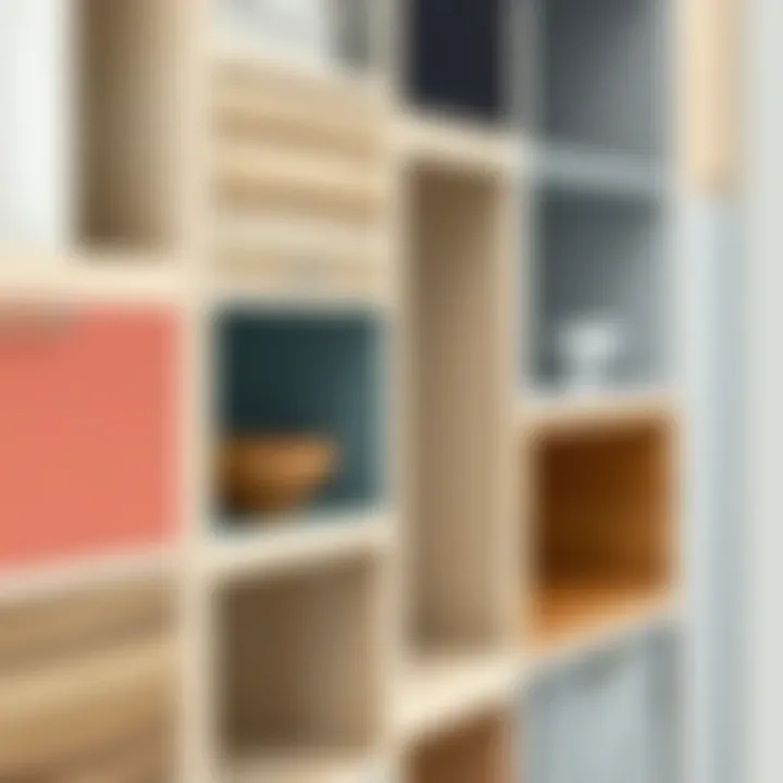 Diverse Materials for Cube Shelving Close-up of cube shelving materials and finishes