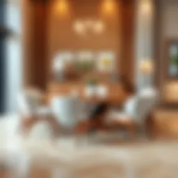 Elegant wooden dining table set with modern design