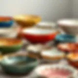 A variety of dish bowls showcasing unique designs and materials