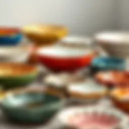 A variety of dish bowls showcasing unique designs and materials
