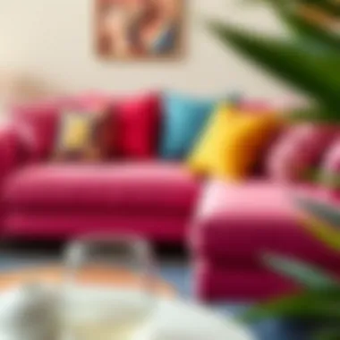 Aesthetic Appeal with Colorful Cushions on the Couch Colorful cushions enhancing the aesthetic of an 84 inch couch with chaise