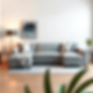 Versatile Arrangement of the Couch in a Compact Space Versatile arrangement of an 84 inch couch with chaise in a compact living space