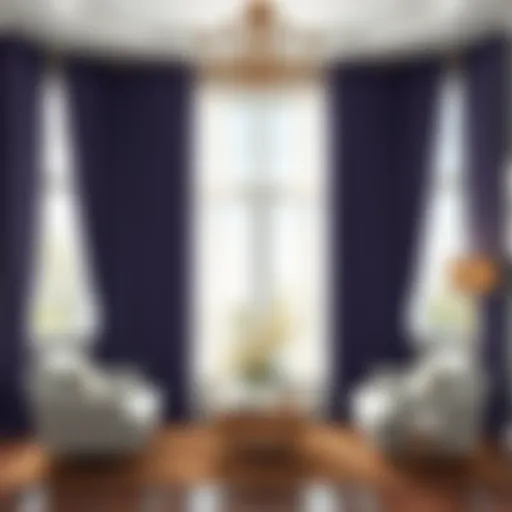 Luxurious Velvet Drapery Luxurious velvet drapery in a modern living room setting
