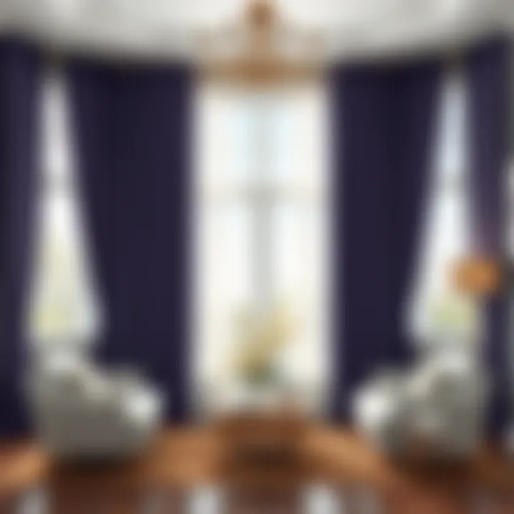 Luxurious Velvet Drapery Luxurious velvet drapery in a modern living room setting