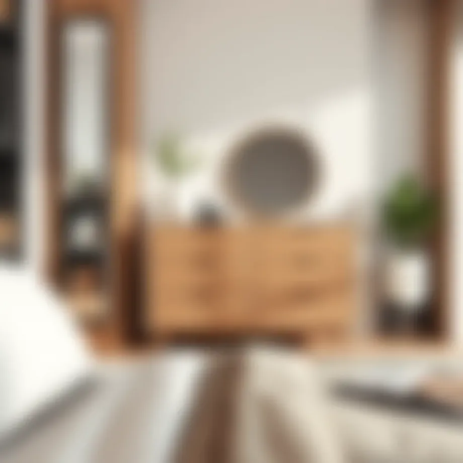 Stylish modern dresser in a contemporary bedroom setting