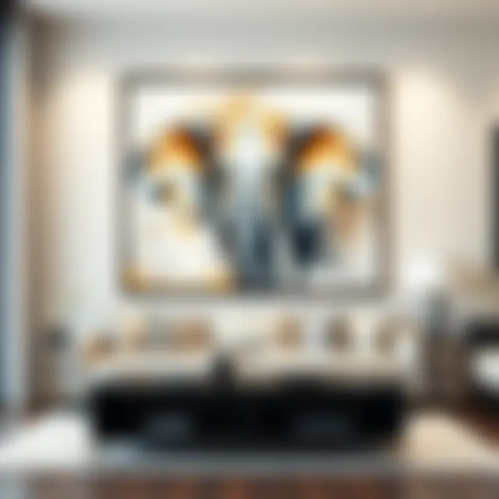 Abstract interpretation of an elephant in modern decor
