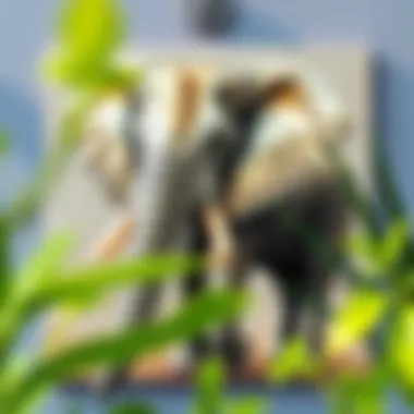 Eco-friendly elephant wall art highlighting sustainable practices