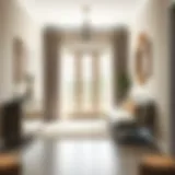 Elegant entryway featuring a modern bench