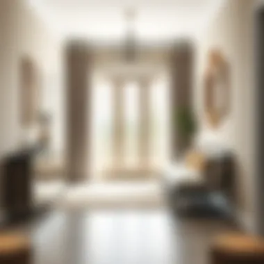 Modern Bench in Entryway Design Elegant entryway featuring a modern bench