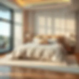 Luxurious extra large king size duvet cover in a modern bedroom setting