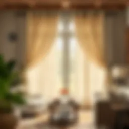 Rustic design of farmhouse curtains draping elegantly in a cozy living space